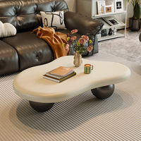 Table basse en bois écologique, style nordique minimaliste, luxueuse, mini, unique, élégante, couleur crème, pour salon.