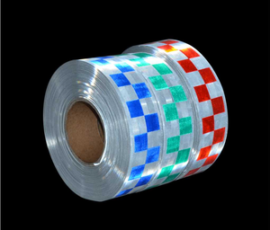 Ruban rétro-réfléchissant à damier bleu et blanc pour véhicules (matériel PVC/Nylon/PET) - Product Image 4