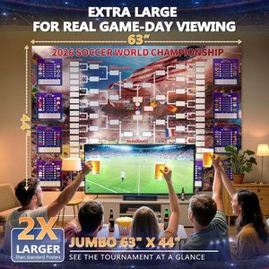 ป้ายพิมพ์ลายสำหรับ<span class=keywords><strong>ทำนาย</strong></span>ผลการแข่งขัน<span class=keywords><strong>ฟุตบอล</strong></span><span class=keywords><strong>โลก</strong></span> 2026 ขนาด 2x3 ฟุต ผลิตจากโพลีเอสเตอร์แบบกำหนดเอง ทนทานต่อการซีดจาง เหมาะสำหรับการ<span class=keywords><strong>ทำนาย</strong></span>ผลการแข่งขัน - Product Image 2