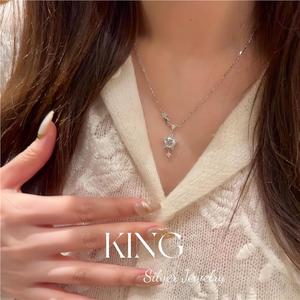 Ensemble collier et boucles d'oreilles en argent 925 avec moissanite étoile pour femme, idéal pour le quotidien, serti griffes en argent. - Product Image 5