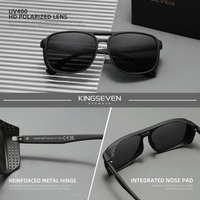 KINGSEVEN Lunettes de soleil polarisées UV400 en TPE à monture intégrale, design carré argenté tendance, unisexe, pour course en extérieur – Meilleures ventes