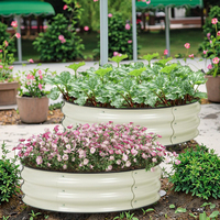 Lit de jardin moderne en acier galvanisé Jardinière élégante en métal Pépinière pour fleurs Légumes et herbes Boîte de jardin en métal surélevée