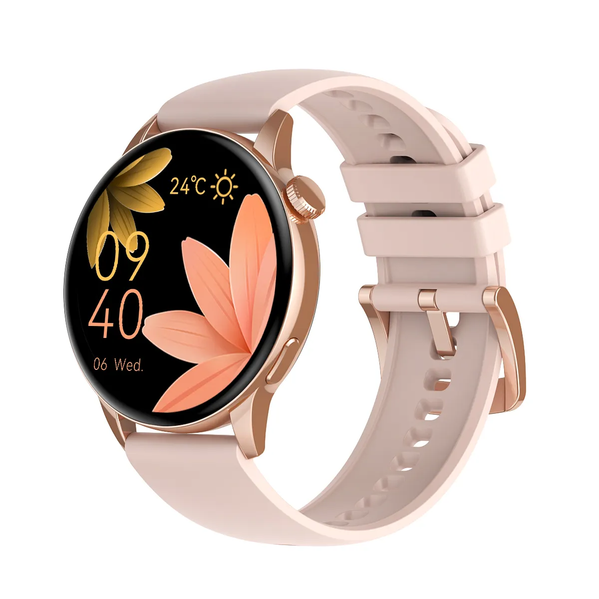 Jam Tangan Pintar Kesehatan Wanita, Arloji Cerdas Kesehatan Wanita dengan Monitor Detak Jantung 1.3 Inci 360*360 Layar AMOLED IP68 Tahan Air Olahraga Panggilan HD1