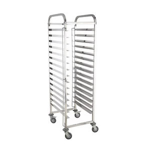 वाणिज्यिक बेकरी रैक कार्ट/201 304 स्टेनलेस स्टील धातु बेकिंग ट्रे रैक ट्रॉली - Product Image 3