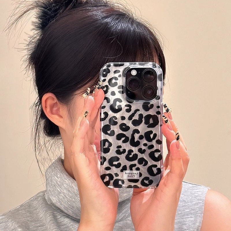 Black Feathered Leopard Print