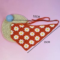 Bandana Rajut Tangan Wanita Musim Panas 2026, Motif Kupu-kupu Retro Geometris, Syal Rambut Manis, Bando Rajut