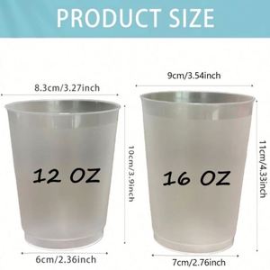 Custom LOGO Designs 16oz/12oz Frosted Plastic Water Cup Wedding Cups Reusable BPA-Free Plastic Cups Perfect for Party Activity - Product Image 2