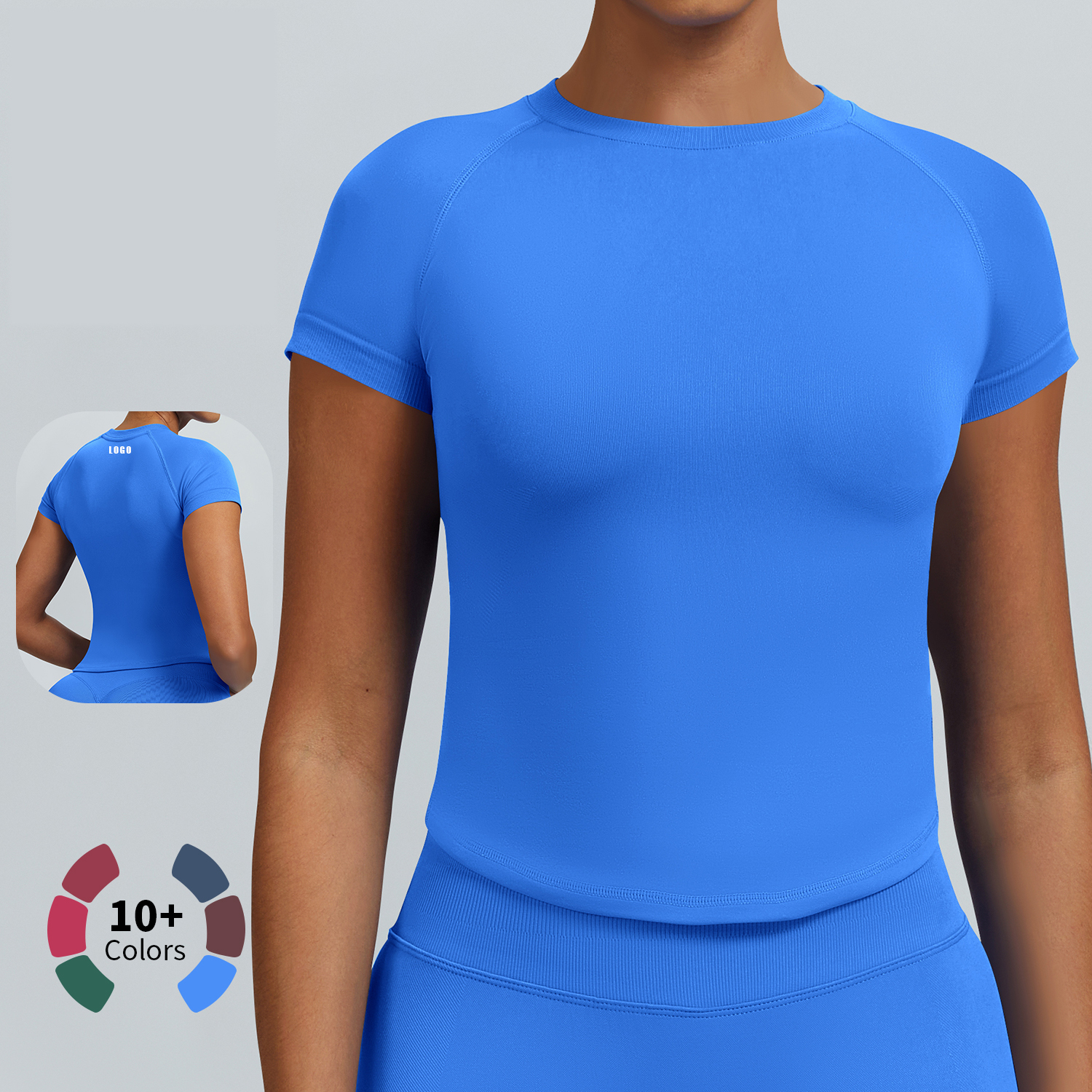 New Custom Short Sleeve Women Sportswear Breathable Workout T Shirt Gym Sports Fitness Seamless Yoga Top