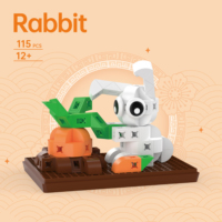 PUNGROW blocs de construction Puzzle de Construction pour enfants avec merveilleux lapin jouet ABS matériaux plastiques jouets d'illumination animale