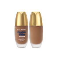 Kiss Beauty Fond de Teint Liquide Soyeux Léger Contrôle du Sébum Sensation Respirante 60mL Naturel Tenue 24h Maquillage Couleur Africaine