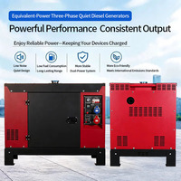 Générateur diesel silencieux triphasé portable pour la maison, 9,5 kW, puissance équivalente, refroidissement par air, démarrage électrique, sortie 110 V à 415 V, best-seller