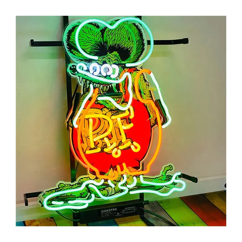 Hot Selling Neon 12V kreative Frosch Ratfink Neonlicht Zeichen Wohnkultur benutzer definierte keine MOQ Anime Lichter Neon