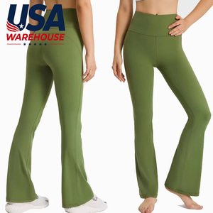USA Oversea Unique Comfortable <b>Flared</b> Pants Yoga Flare <b>Leggings</b> Flare <b>Leggings</b> for Gym Fitness and Casual Daily - Product Image 1
