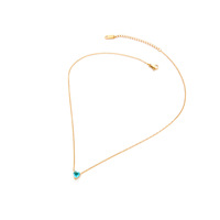 Nouveau Collier Transfrontalier en Acier Inoxydable Amour Zircon Pierre de Naissance Chaîne à Maillons en Forme de Cœur 18K avec Douze Pierres de Naissance Ras-du-Cou