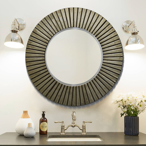 <span class=keywords><strong>Espejo</strong></span> Redondo Decorativo de Pared con Forma de <span class=keywords><strong>Sol</strong></span> en Oro Antiguo, <span class=keywords><strong>Espejo</strong></span> <span class=keywords><strong>Grande</strong></span> para Decoración del Hogar y Sala de Estar - Product Image 2