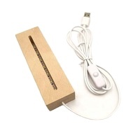 Handmade Nhựa Nghệ Thuật Gỗ LED Ánh Sáng Hiển Thị Cơ Sở Acrylic Đêm Thắp Sáng Cơ Sở Đứng Thủ Công Mỹ Nghệ - Product Image 2