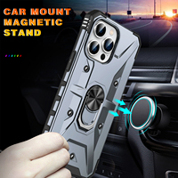 Durable híbrido TPU + PC diseñador iPhone 15 pro Max funda a prueba de golpes fundas de teléfono con soporte de anillo de montaje de coche para iPhone 13 pro Max