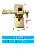 Collier de serrage rapide ou à cale galvanisé ou bleu pour coffrage d'échafaudage, pour barres d'armature de 6 à 10 mm