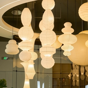 Lanterne en <span class=keywords><strong>papier</strong></span> empilée de style zen <span class=keywords><strong>japonais</strong></span>, lampe à LED avec cadre en bambou et <span class=keywords><strong>papier</strong></span> de mûrier fabriqué à la main, série de lanternes Ori - Product Image 2