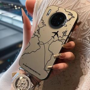 Coque de téléphone compatible avec la carte des voyages aériens pour Mate 70 <span class=keywords><strong>Pro</strong></span>, anti-traces de doigts, gaufrage pour P70, nouveau Honor 100 <span class=keywords><strong>Pro</strong></span>/Nova 12/P60 - Product Image 2