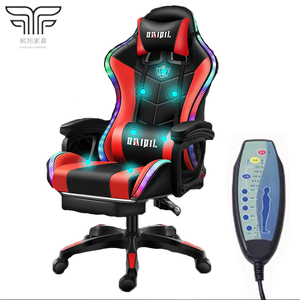 Silla trò chơi Ghế Gamer massage đua chơi game ghế nóng Bán máy tính PC RGB nhôm hiện đại/chơi game PU Da Màu Hồng một mảnh - Product Image 1