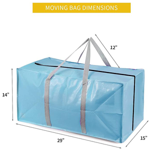 2024 nhiệm vụ nặng nề Thêm lưu trữ lớn <span class=keywords><strong>PP</strong></span> dệt mang theo ba lô túi xách, tái chế màu xanh xl Thêm lớn <span class=keywords><strong>PP</strong></span> dệt dây kéo dài di chuyển túi - Product Image 2