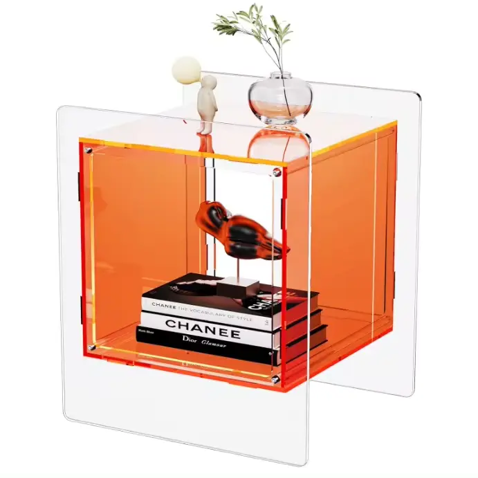 Modern Design Rectangle Transparent Acrylic Side Table Customized Plexiglass Side Table