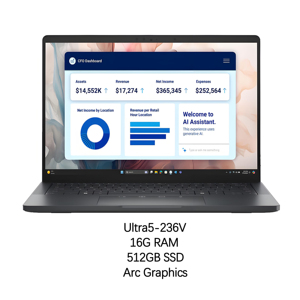 Mới Dell Pro 13 Ultra5-236V 16GB RAM 512GB SSD 13.3 "FHD vân tay Intel ARC đồ họa Đầu đọc kinh doanh ai máy tính xách tay - Product Image 1