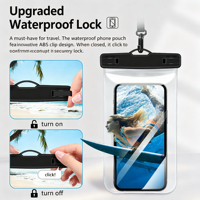 Pochette de téléphone transparente universelle étanche IPX8, sac de téléphone portable transparent