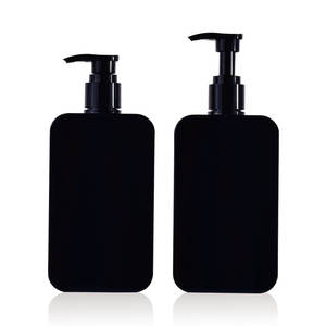 Emballage cosmétique blanc et noir 200ml 300ml 400ml, flacons carrés de style nordique avec pompe pour lotion et shampoing - Product Image 1