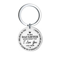 Benutzer definiertes Logo Personal isierte Laser Logo Mini Silber Metall Runde Edelstahl Blank Schlüssel bund