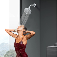 Robinet de douche de plafond 6 fonctions à jet de pluie, puissant et économique, avec filtre à eau sain, accessoires de robinetterie de salle de bain plaqué or simple