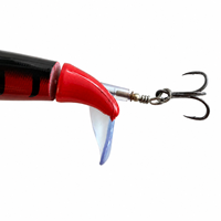 Leurre de surface articulé LUSHAZER Prop Tail Wake Lure 100mm 13g, flottant, pour la pêche au bar, au brochet et à la perche, avec hameçon triple, pour lancer