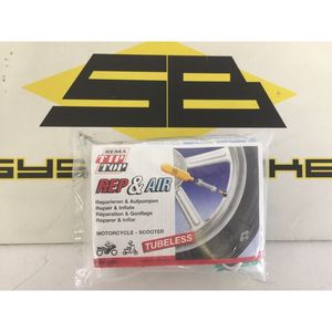 Kit di Riparazione e Gonfiaggio per Pneumatici Tubeless di Moto e Scooter Rema Tip Top Rep Air - Product Image 1