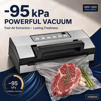 Kit de Démarrage OEM pour Scelleuse Sous Vide Compacte Domestique – Sacs Pré-découpés, Rouleaux, Tuyau, Poignée Easy Lock, Affichage LED de Progrès, Écologique, Zéro Déchet