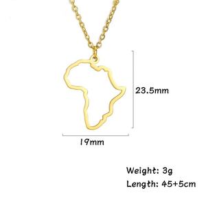 MECYLIFE-Colgante de acero inoxidable con mapa africano para mujer, joyería personalizada, collar con mapa del mundo - Product Image 4