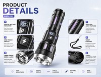Senter Pancing Mini LED Xhp50 Tahan Air dari Aluminium Alloy, Dapat Diisi Ulang via USB, Zoom, Senter Saku Portabel yang Kuat untuk Berkemah