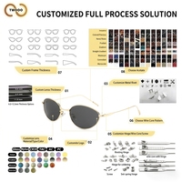 TWOOO T1572 Lunettes de soleil ovales en métal pour femmes, logo personnalisé OEM ODM, UV400 anti-reflets, rétro élégantes, vente en gros directe d'usine