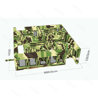 Labyrinthe laser gonflable camouflage commercial, labyrinthe d'obstacles gonflable pour paintball, fêtes et team building