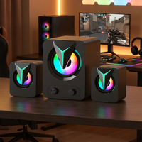 Haut-parleurs d'ordinateur de bureau 2.1 canaux, RBG lumineux, petits haut-parleurs multimédias actifs, caisson de basses pour ordinateur portable, haut-parleurs d'ordinateur filaires