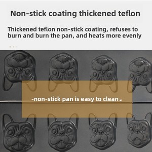 Macchina per bruciare la testa di <span class=keywords><strong>cane</strong></span> a quattro griglie elettrica 220V popolare nuovo Muffin Waffle Taiyaki Gas attrezzature Snack macchine - Product Image 3
