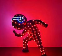 Costume de robot miroir LED, tenue lumineuse pour performance en boîte de nuit, scène, danse, personnalisable
