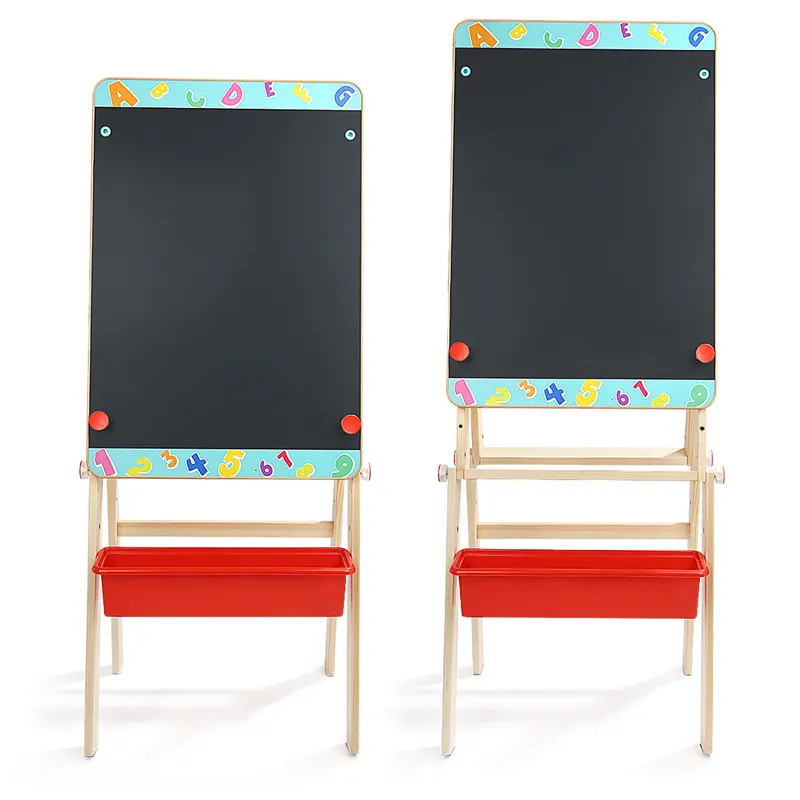Custom Collins dupla face madeira crianças placa de desenho magnético infantil placa de pintura para educação