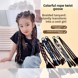 Queue de cheval tressée pour femme, style Y2K, longue, torsadée, haut de gamme, colorée, avec bande élastique, résistante à <span class=keywords><strong>la</strong></span> chaleur - Product Image 3