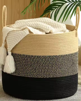 Panier de pot de fleur tissé simple décoration de la maison panier à linge sale boîte de rangement panier à linge