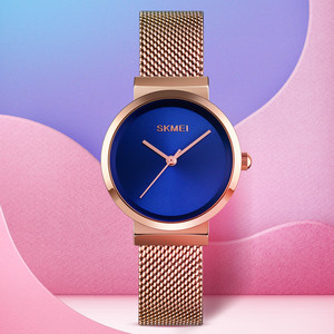SKMEI 1595-Reloj de pulsera para mujer, de acero inoxidable, femenino