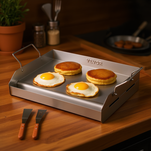 Vevor Plancha de Cocina Plana de Acero Inoxidable de 17x13 Pulgadas con Asas Laterales para Cocinas de Gas e Inducción - Product Image 2