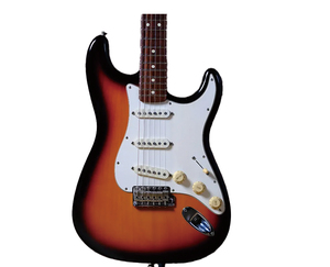 <span class=keywords><strong>Chitarra</strong></span> Stile Vintage 1997-1998 California <span class=keywords><strong>Stratocaster</strong></span> Finitura Lucida Brown Sunburst Tastiera in Palissandro Pickup Tex Mex SSS - Product Image 1