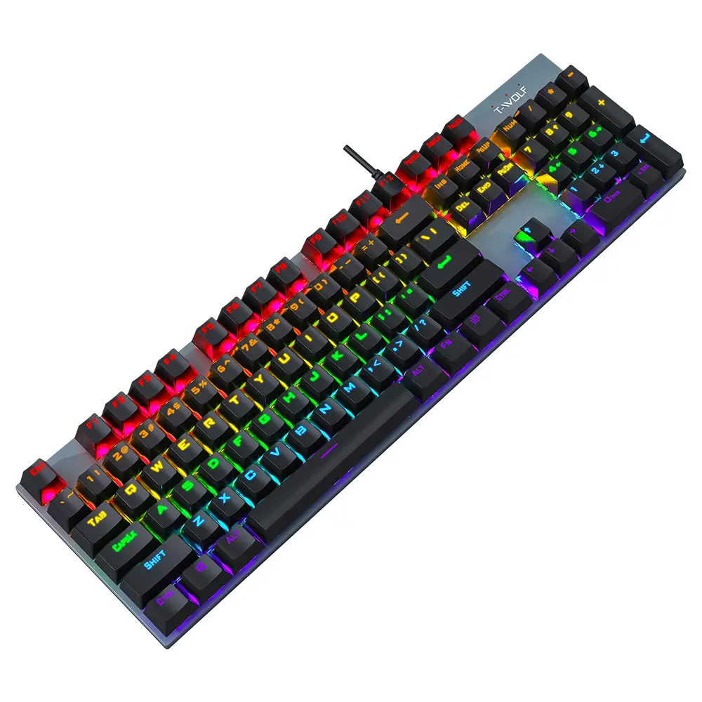2022 New Multi-color Light RGB Wired 104 Keys Game Keyboard Gaming Mechanical Keyboard For Computer Laptop Pro Gamer