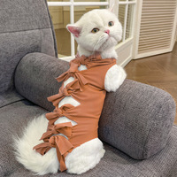 Vêtements de récupération pour chaton stérilisé, haute élasticité, respirants, vente en gros, avec fermeture à nœud papillon réglable
